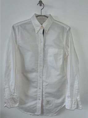Thom Browne White Button-Down Oxford Shirt